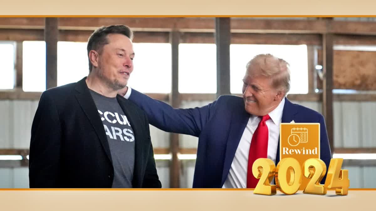 SpaceX CEO Elon Musk, left, and US President-elect Donald Trump