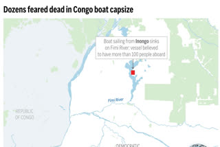 A vessel believed to be overcrowded capsized as it made its way along the Fimi River, the latest such tragedy to strike Congo.