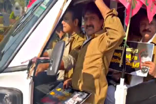 Watch | BRS Leaders Including KTR Drive Auto To Assembly, Demand Justice For Auto Drivers