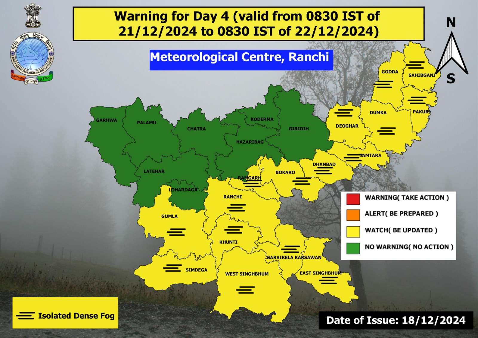 Meteorological department forecast regarding cold and cold wave in Jharkhand