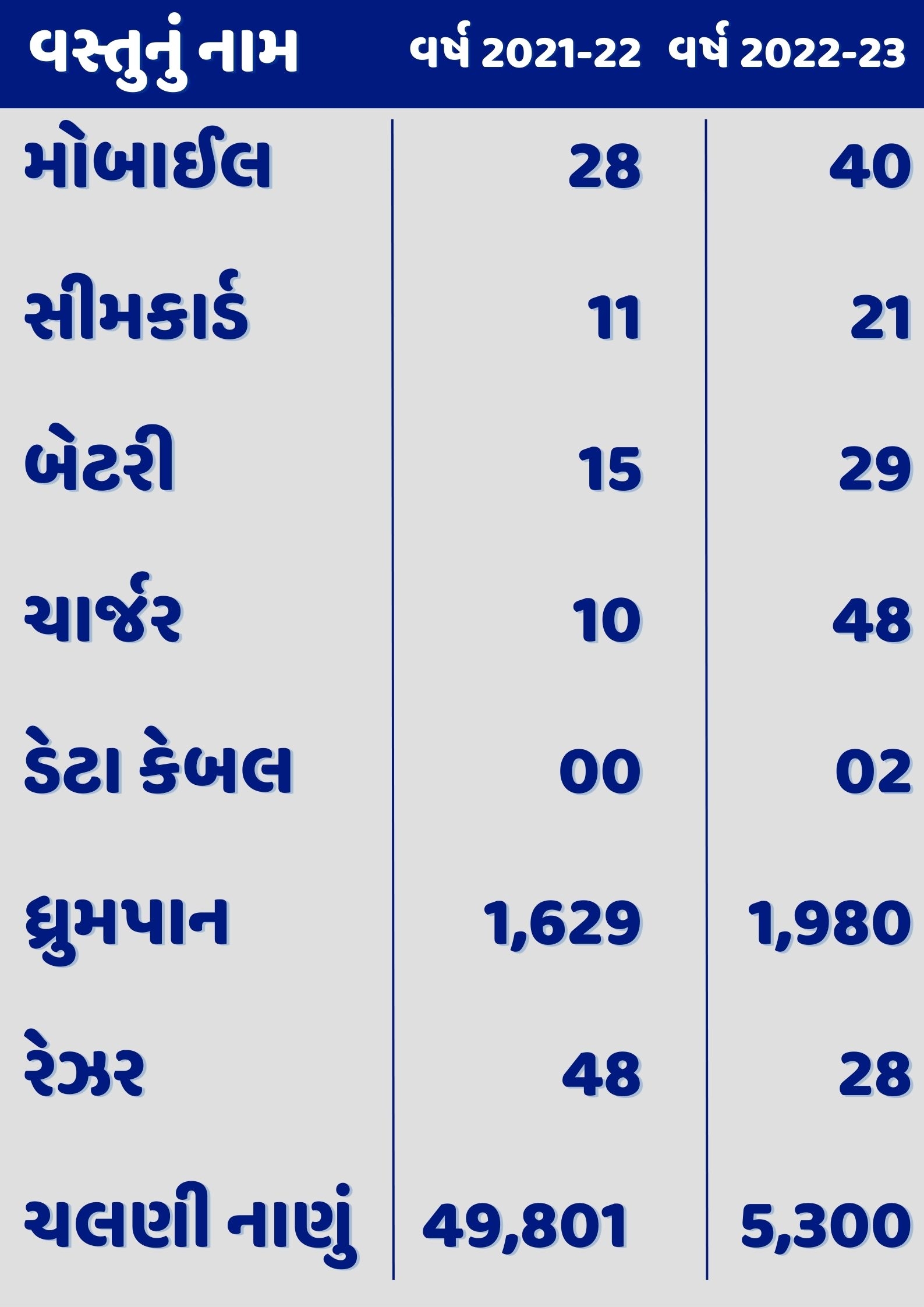 આટલી વસ્તુઓ ઝડપાઈ