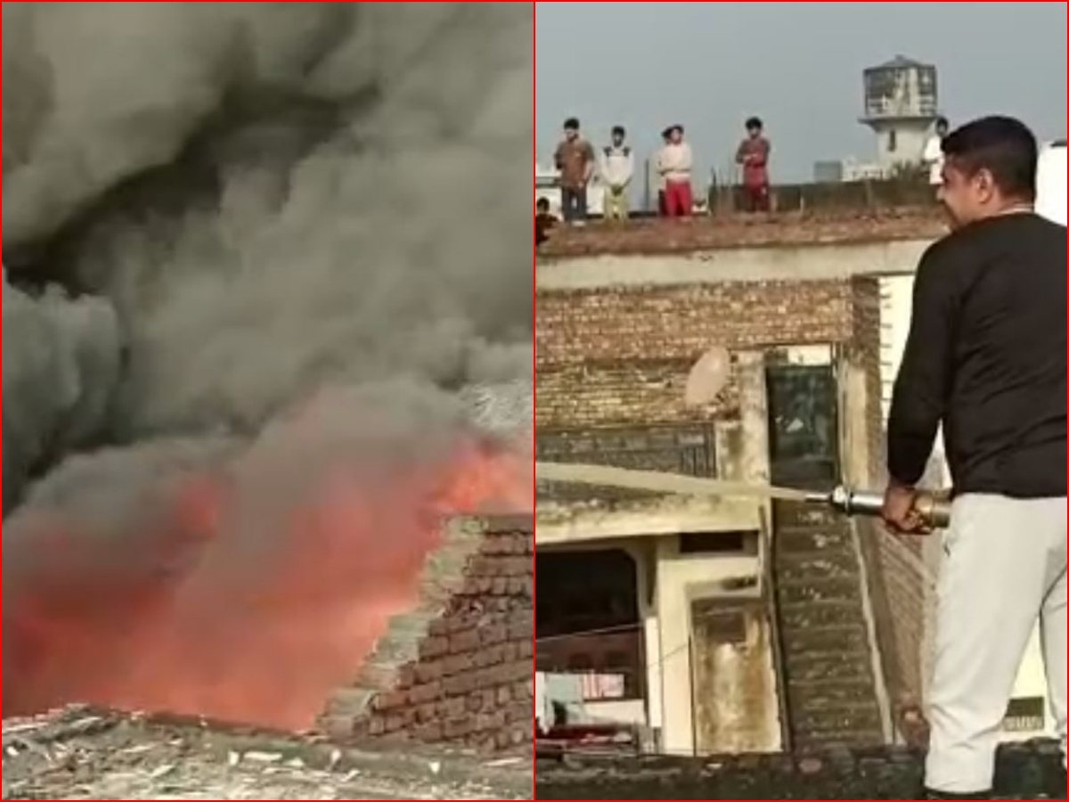 Fire in Krishna Wooltex Factory in Panipat