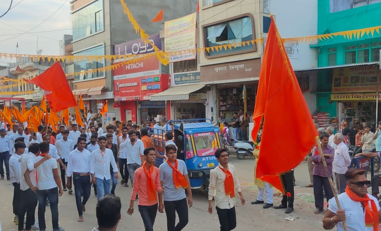 huge procession taken out in kekri of ajmer