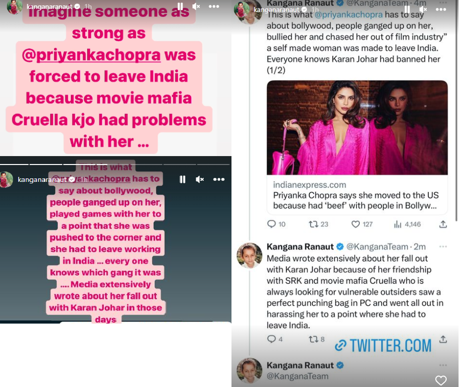 Priyanka Chopra reveals why she away from Bollywood, Kangana Ranaut targeted Karan Johar