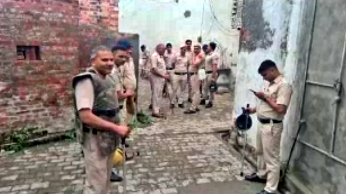 Police force deployed in Kharkhoda Sonipat Tension on Ram Navami in Sonipat latest news Kharkhoda Police Station Sonipat