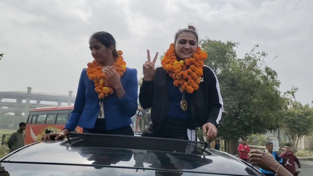 saweety boora welcomed in rohtak