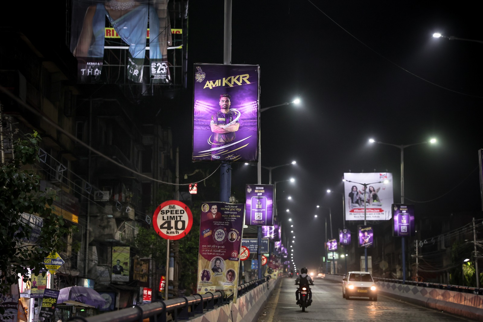 Kolkata turns purple