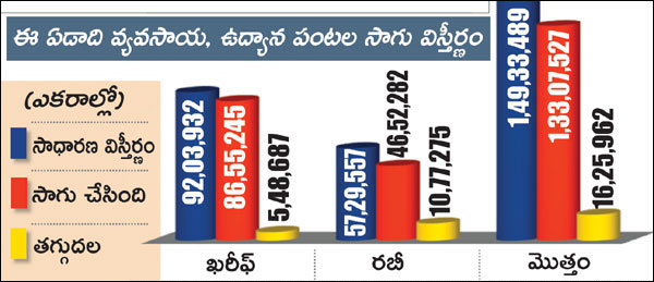 ఈ సంవత్సరం ఆహార, ఉద్యాన పంటల సాగు విస్తీర్ణం