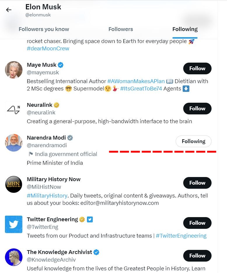 elon musk followed pm modi on twitter