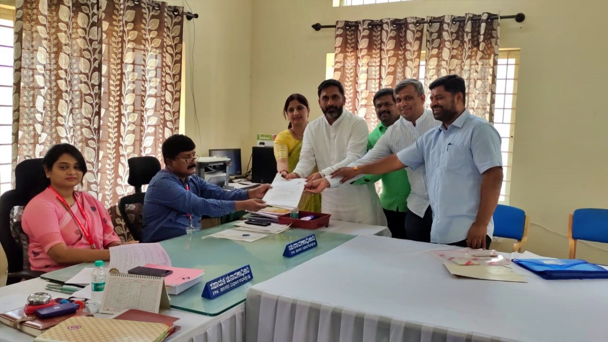 MLA Pritam Gowdas wife Submission  nomination from  Hassan