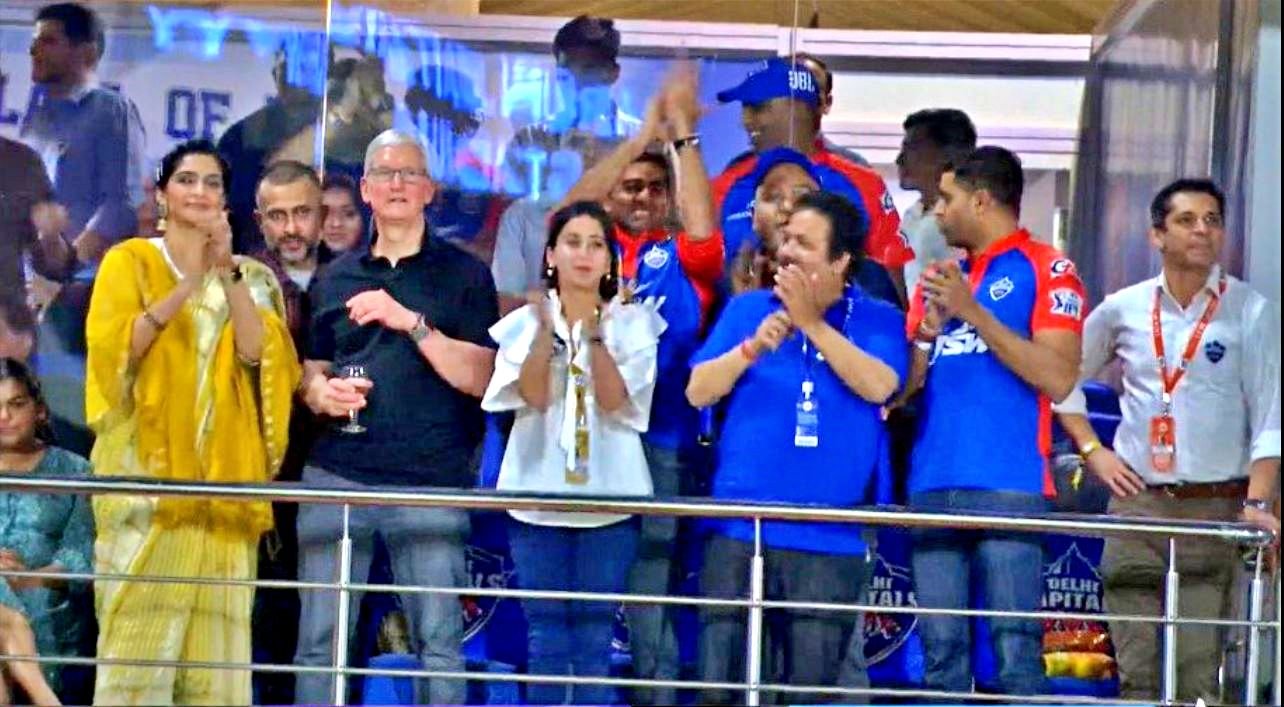 sonam kapoor Apple CEO Tim Cook  spotted at DC vs KKR ipl 2023 after Apple store Delhi launch