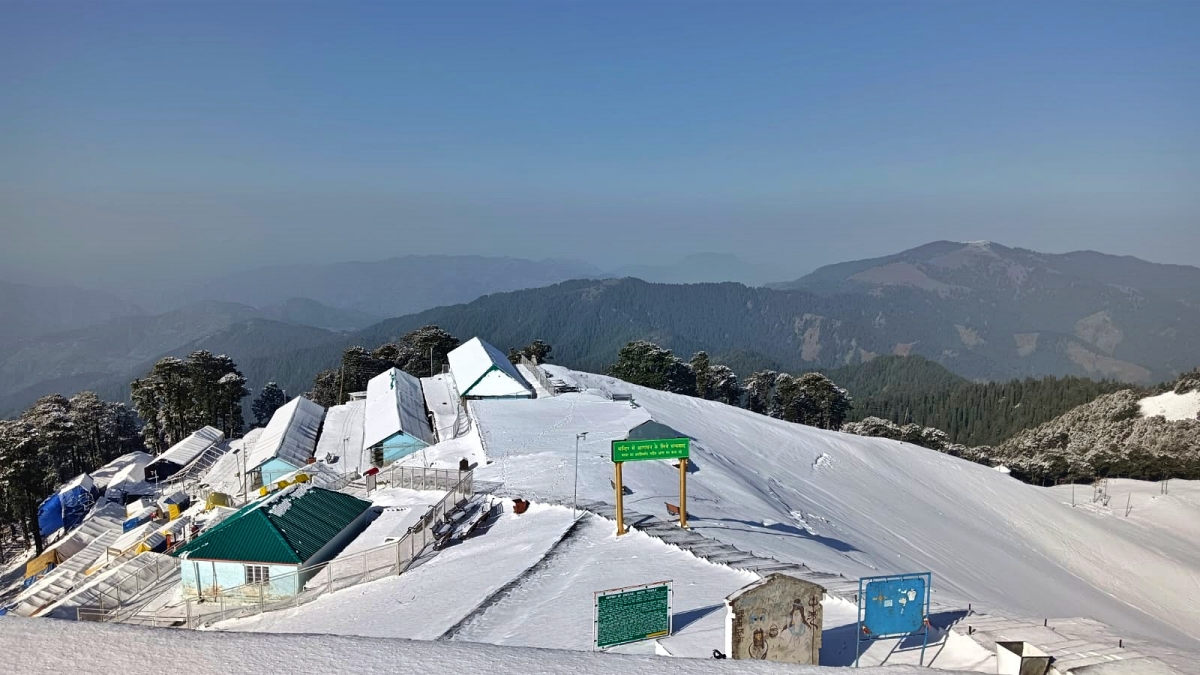 snowfall in Mata Shikari Temple area