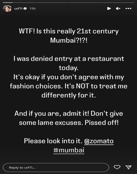 Uorfi Javed gets into heated argument with hotel manager for denying entry over her fashion choices, netizens call it publicity stunt