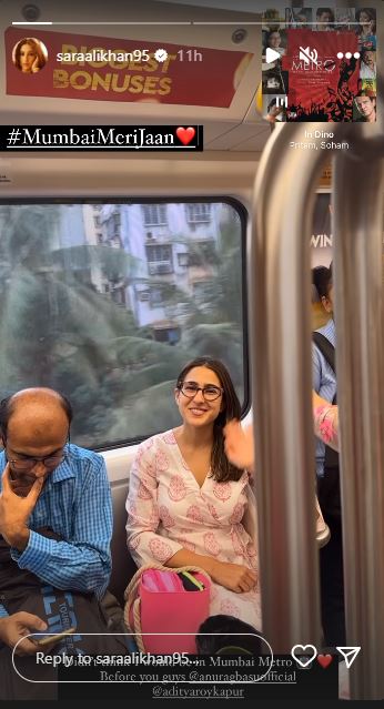 Sara Ali Khan travels by metro in Mumbai