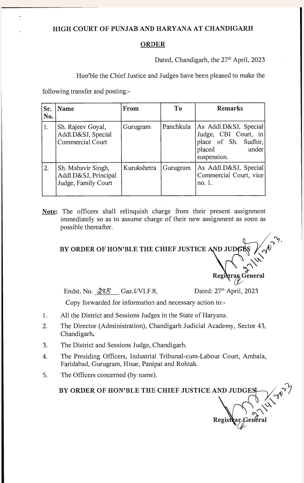 Judge Sudhir Parmar Parmar Suspended