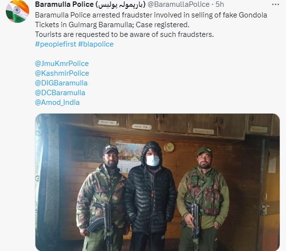 Police Arrests Fraudster Involved In Selling Of Fake Gondola Tickets in Baramulla