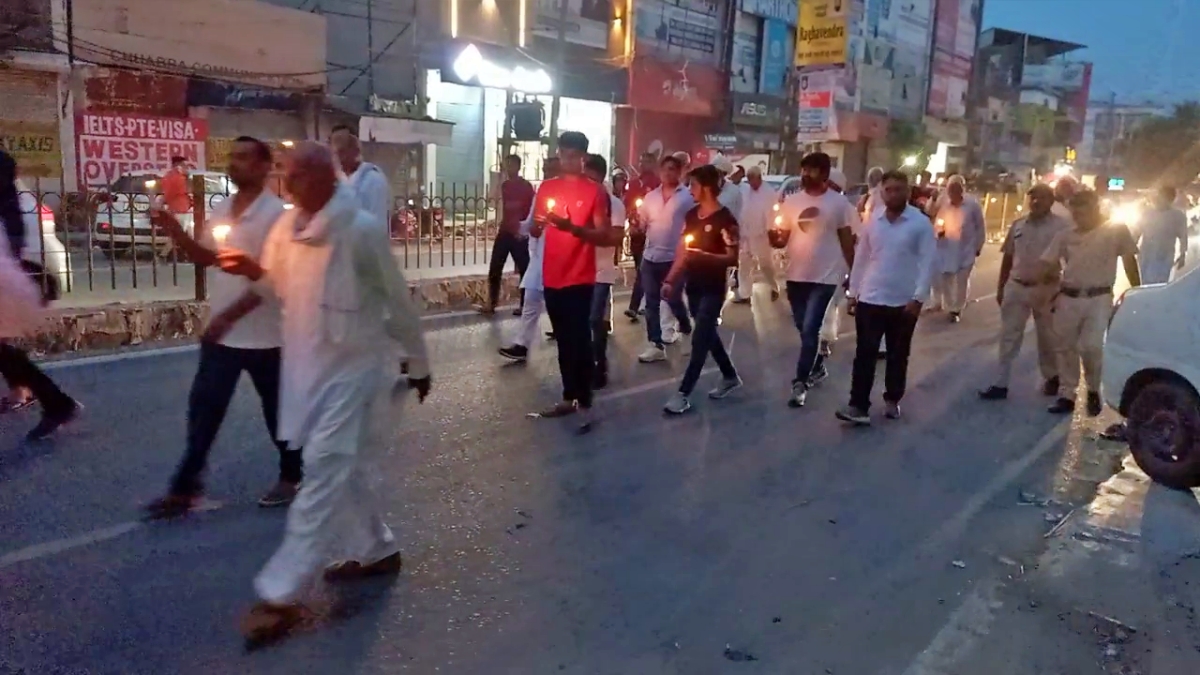 Candle march in Sonipat