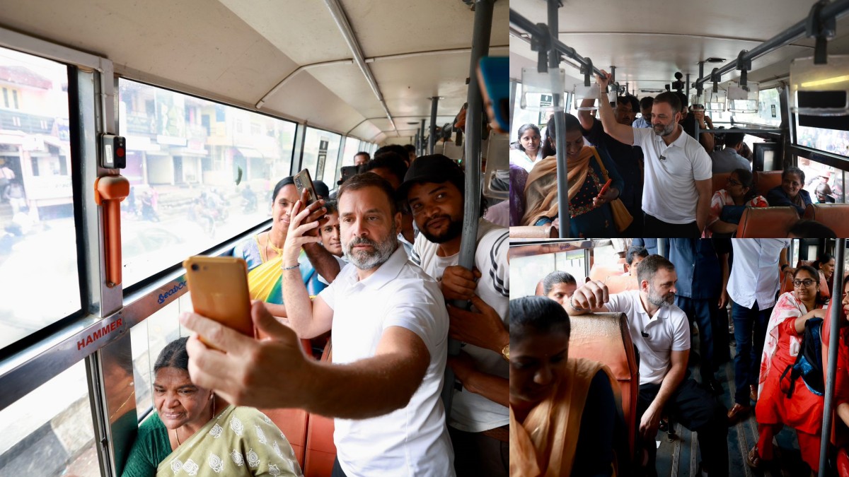 Rahul Gandhi interacts with people in Bengaluru