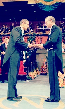 Amartya Sen receiving Noble Prize