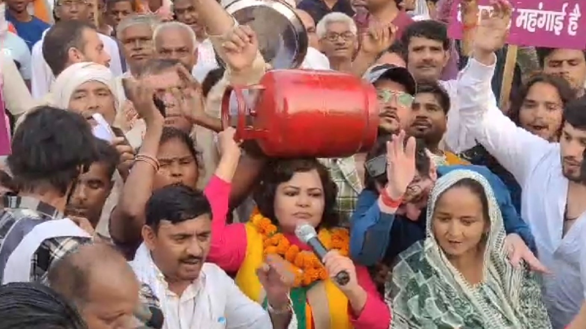 Congress protests in Faridabad