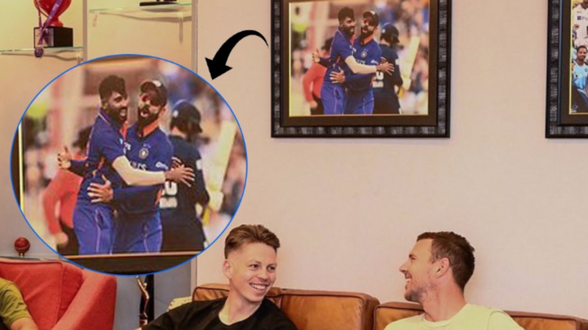 Mohammed Siraj framed a photo of himself with Virat Kohli on the wall