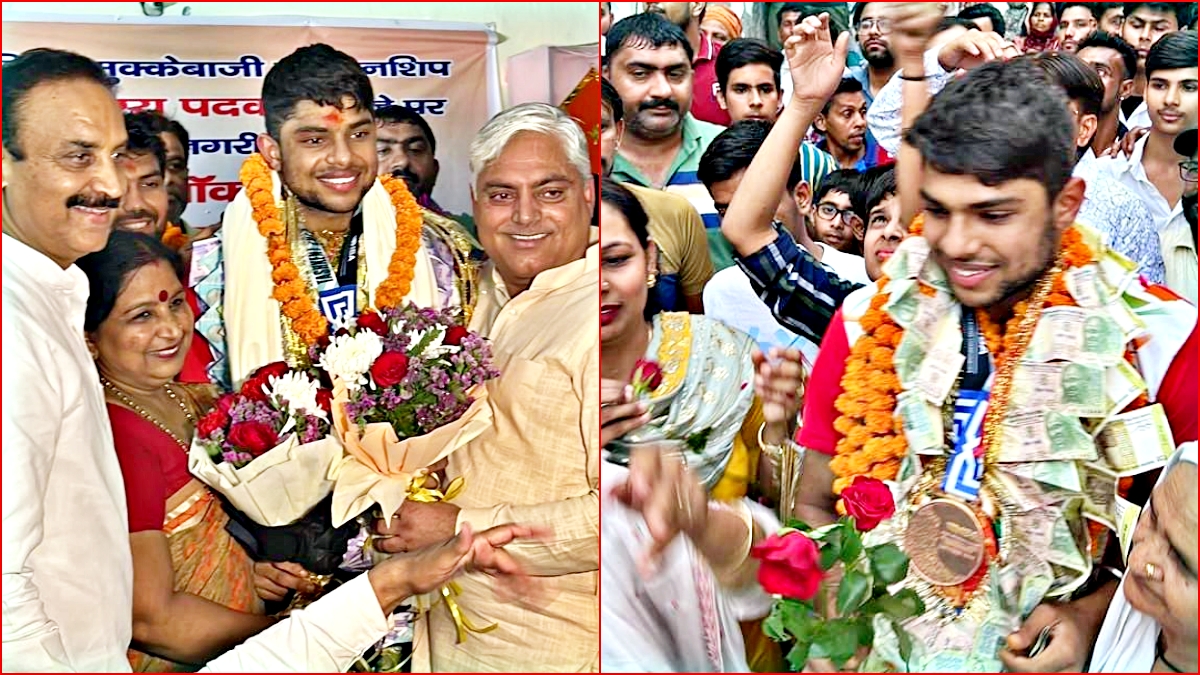 Boxer Nishant Dev welcomed in Karnal