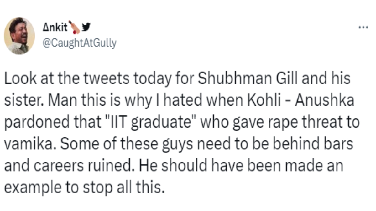 Fans defend Shubman Gill after being trolled