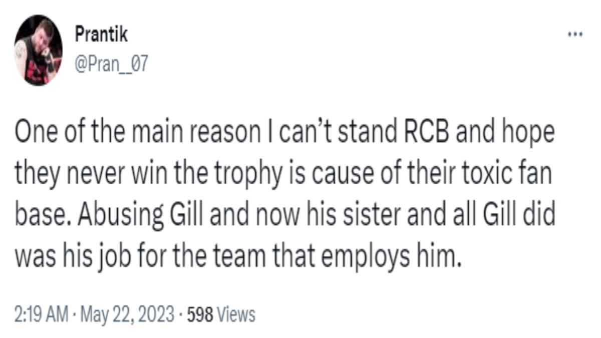 Fans opposed the trollers of Shubman Gill