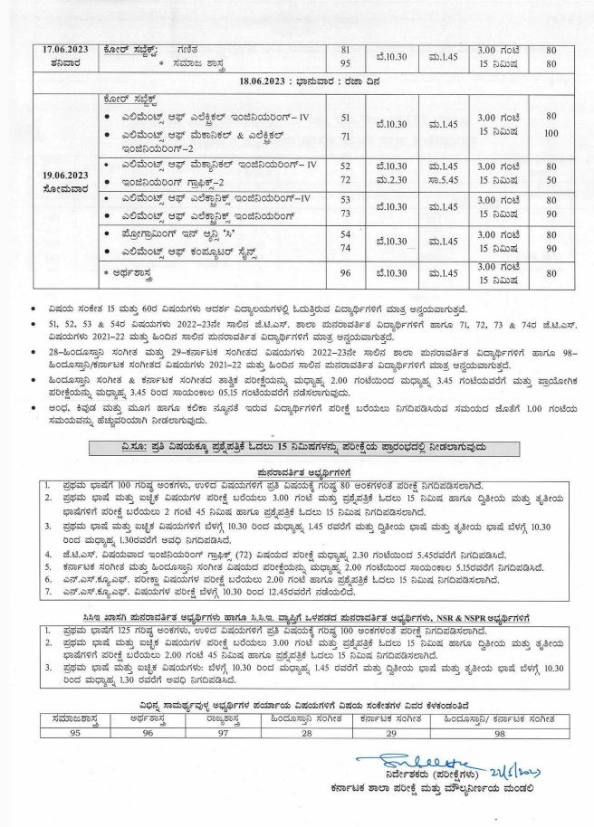 ಜೂನ್ 12 ರಿಂದ SSLC ಪೂರಕ ಪರೀಕ್ಷೆ ವೇಳಾಪಟ್ಟಿ