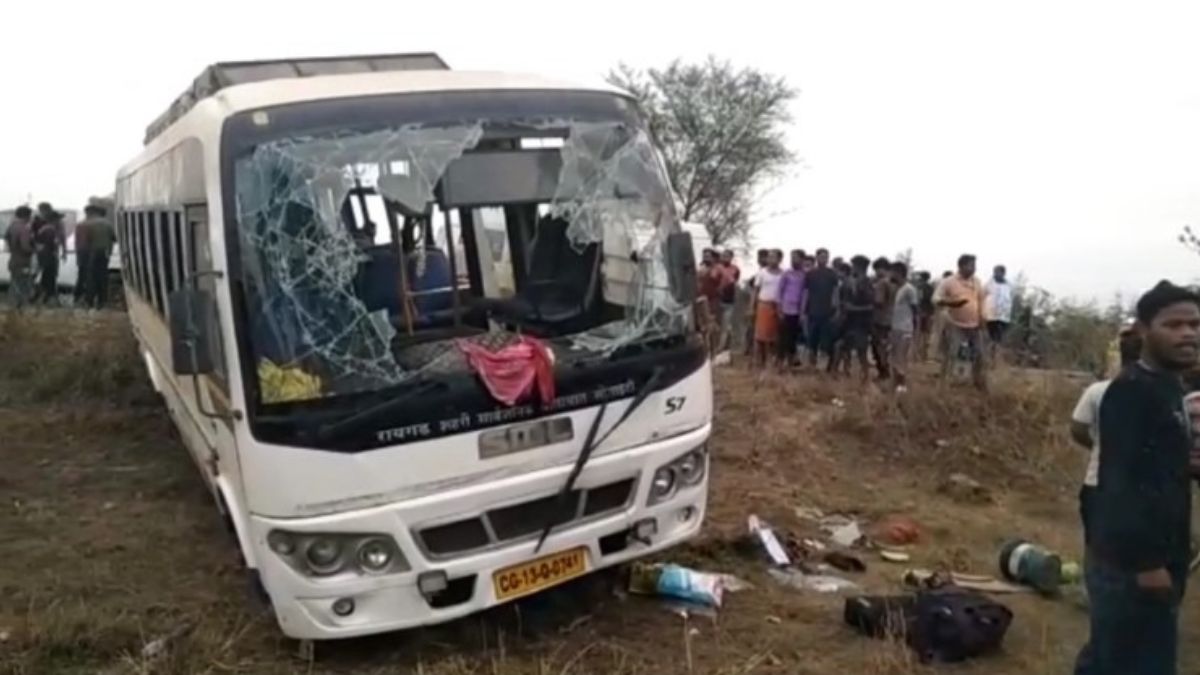 city bus overturned in raigarh