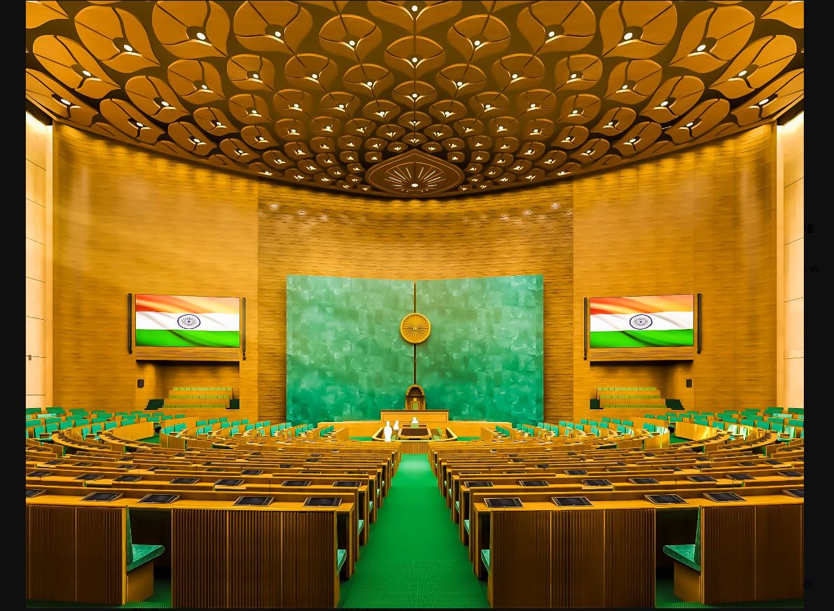 stage set for inaguration  inaguration of new parliament  new parliament building  narendra modi  parliament  bjp  draupadi murmu  latest national news  latest news today  നിയമനിര്‍മാണത്തിന് പുത്തന്‍ തലപ്പൊക്കം  പുതിയ പാര്‍ലമെന്‍റ് മന്ദിരം  പാര്‍ലമെന്‍റ് മന്ദിരം ഉദ്‌ഘാടനം  നരന്ദ്ര മോദി  രാഷ്‌ട്രപതി ദ്രൗപതി മുര്‍മു  പ്രധാന മന്ത്രി നരേന്ദ്ര മോദി  ടാറ്റാ പ്രൊജക്‌ട് ലിമിറ്റഡ്  ന്യൂഡല്‍ഹി ഏറ്റവും പുതിയ വാര്‍ത്ത  കോണ്‍ഗ്രസ്  ബിജെപി