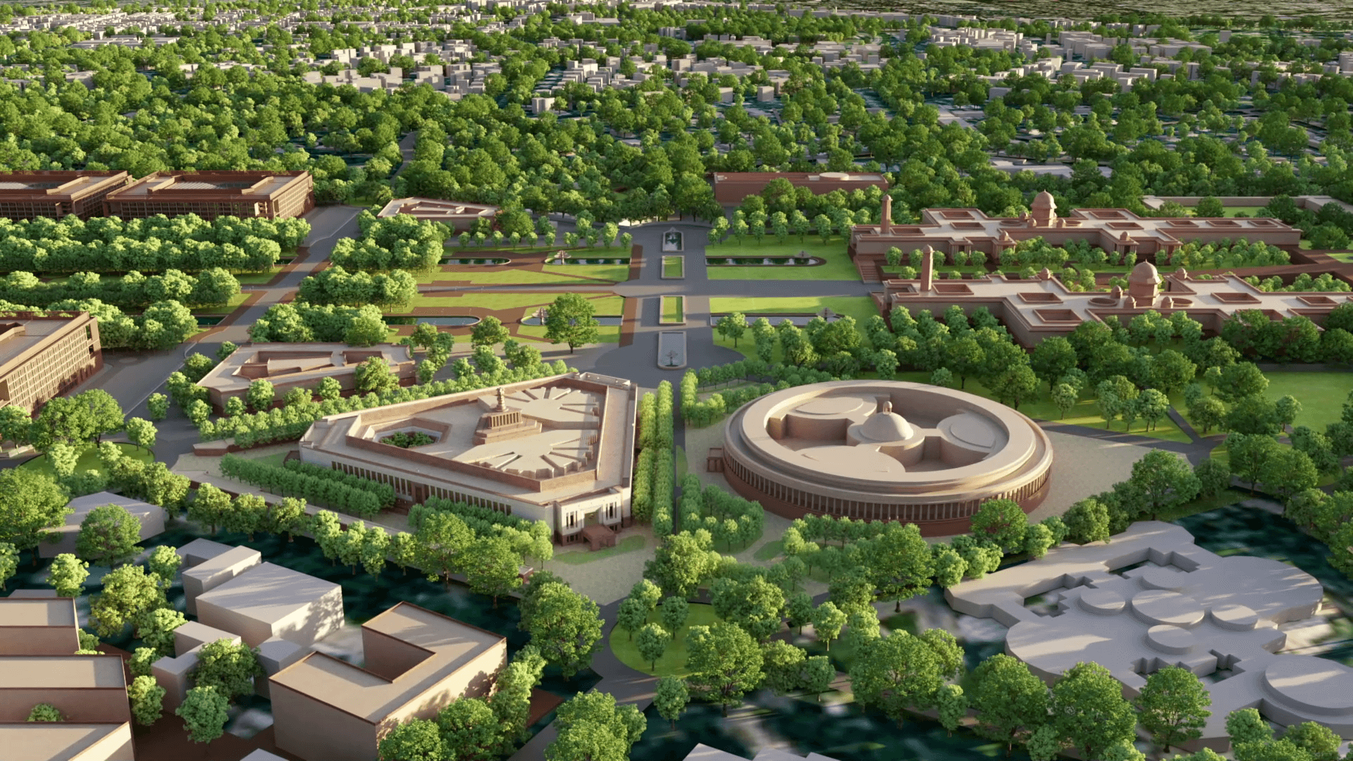 Aerial view of the new Parliament House