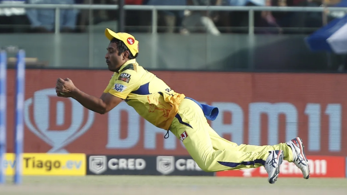 Ambati Rayudu taking a catch