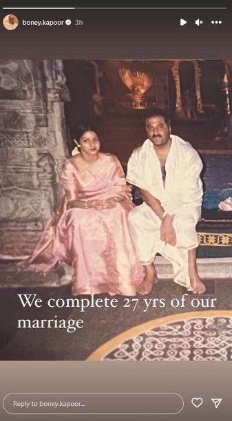 Boney Kapoor shares unseen pictures with late wife Sridevi on 27th wedding anniversary