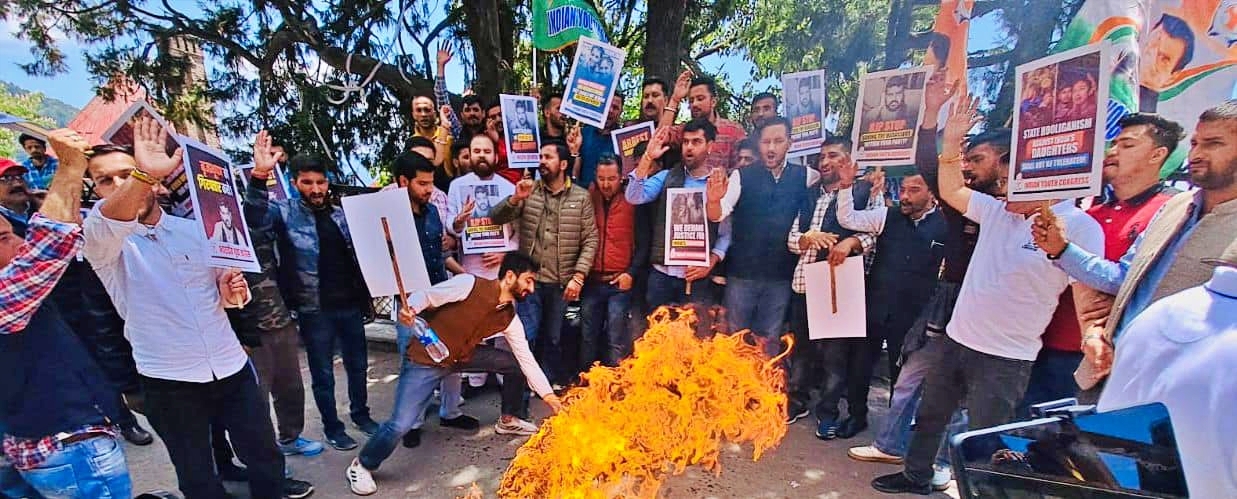 Youth Congress protest in Shimla