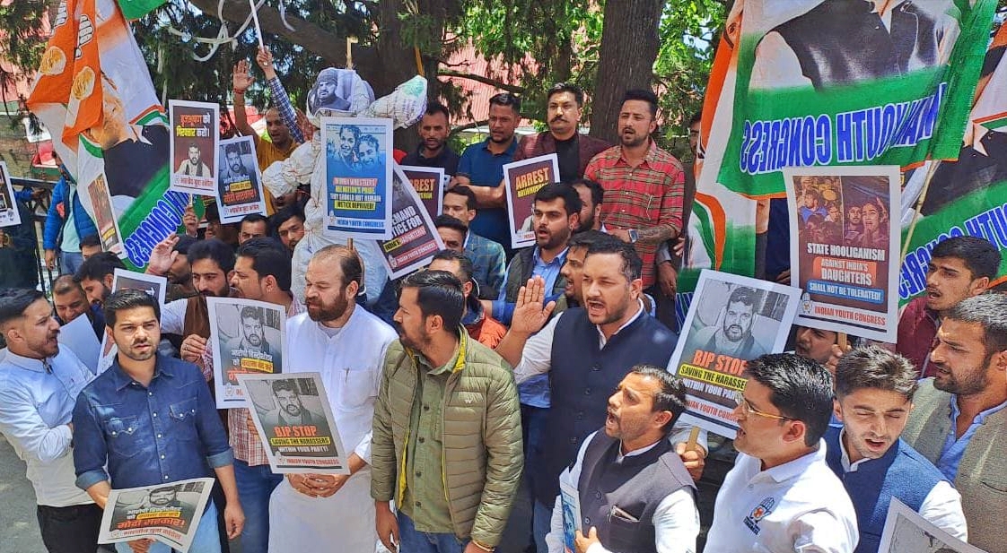 Youth Congress protest in Shimla