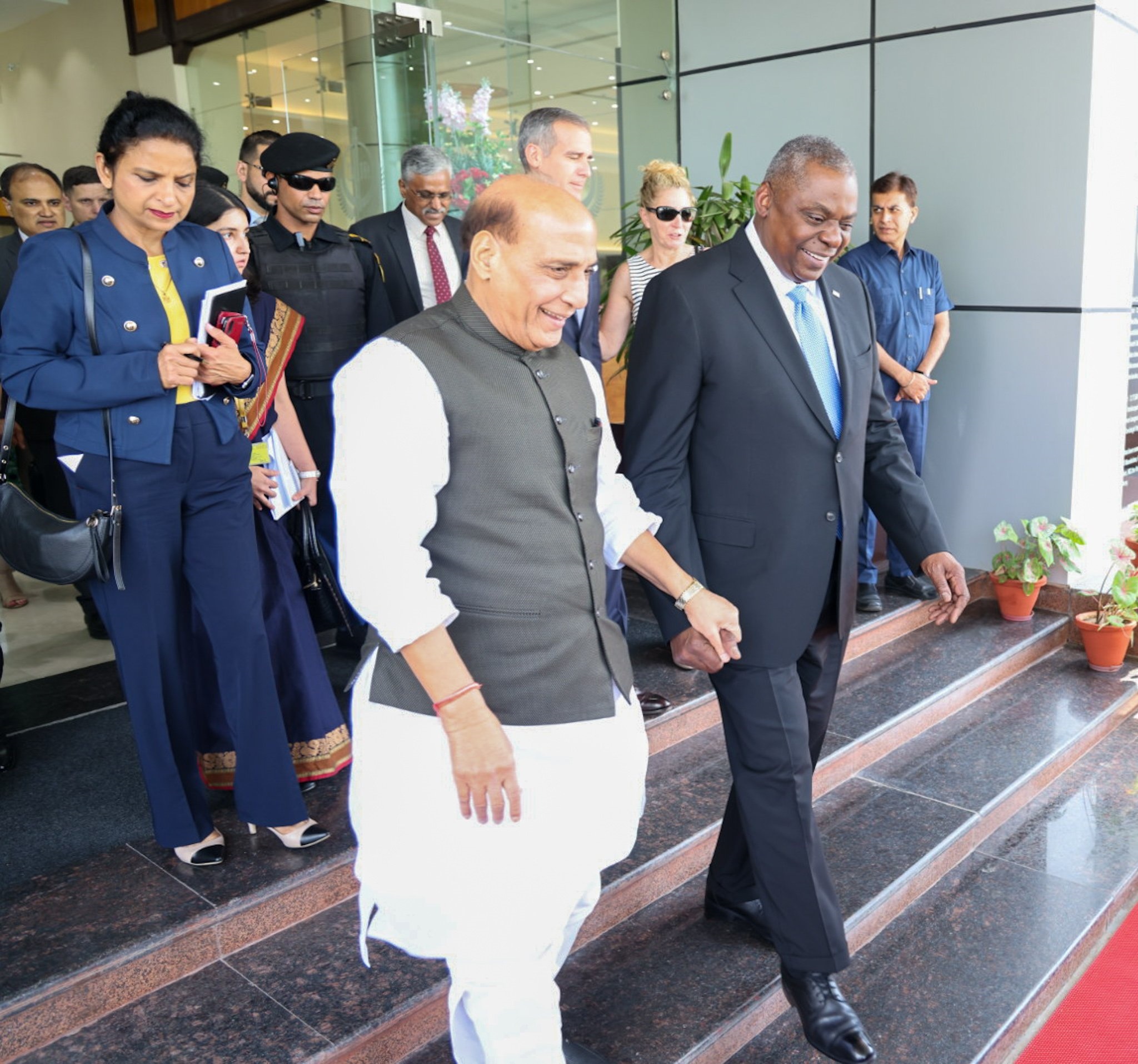 US Defense Minister Lloyd Austin meets Rajnath