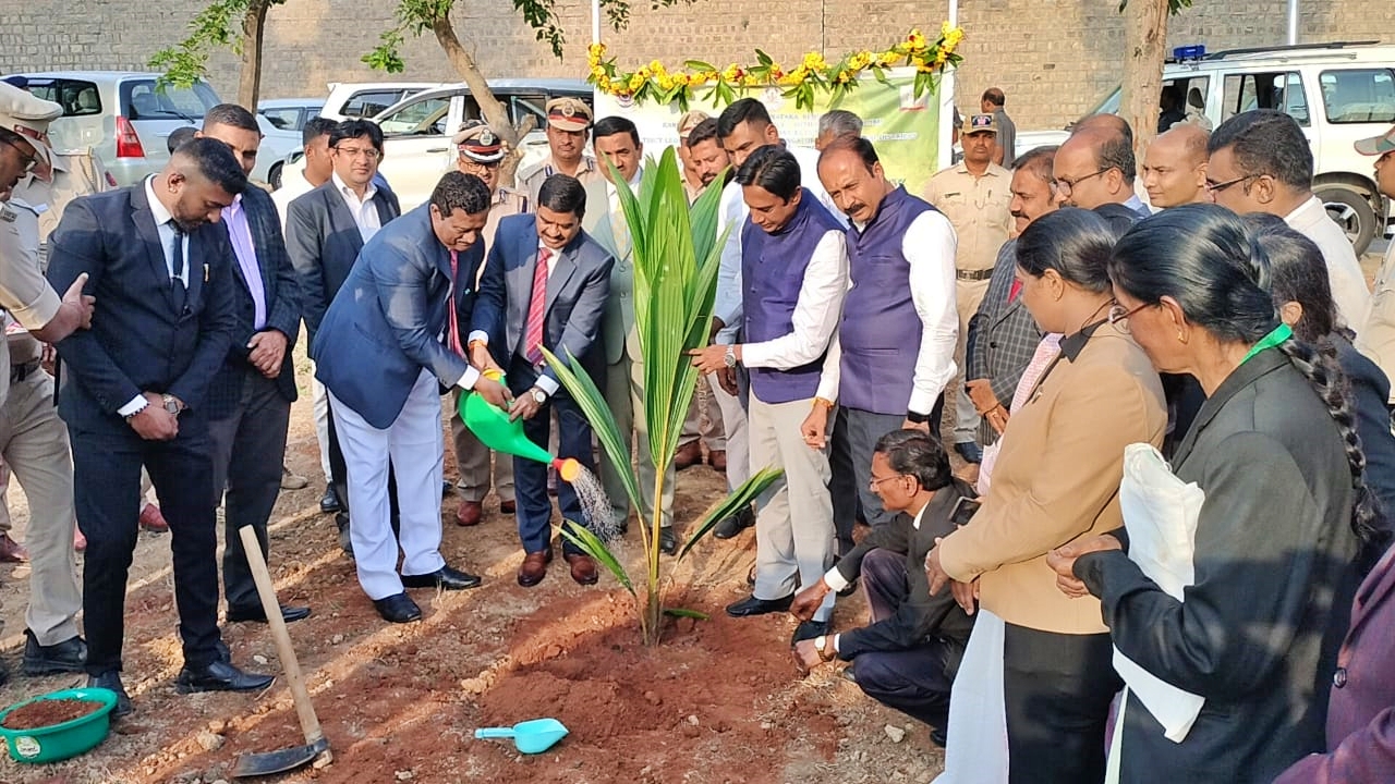 High Court judge plants tree in parappana agrahara jail