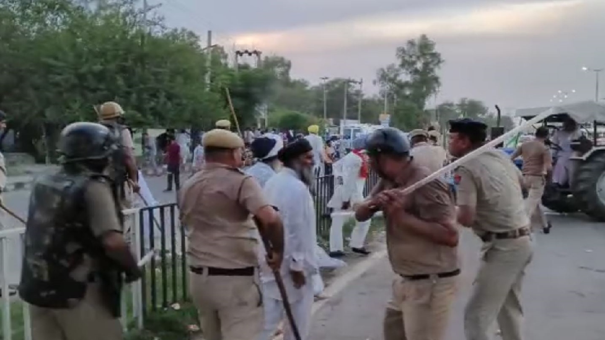 Haryana Farmer Lathicharge