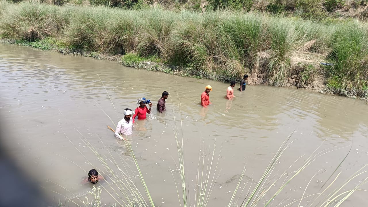 Baur river of Rampurakaji village in Udham Singh Nagar district