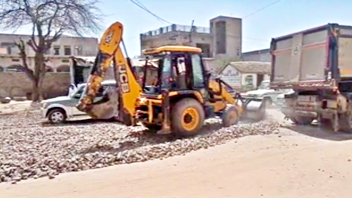 Highway damaged in Nuh