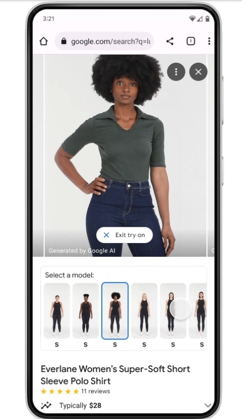 Google's new AI feature lets users preview clothes on different body types google virtual try on for apparel tool