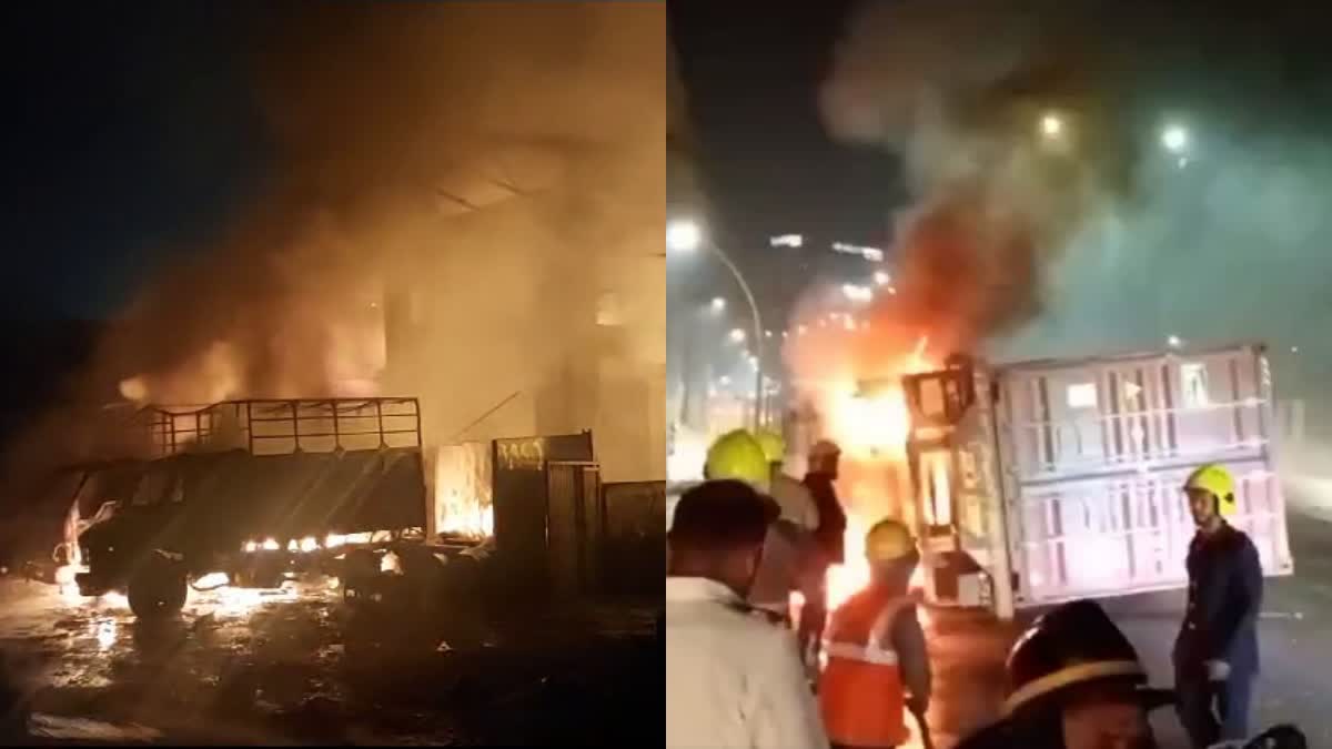 fire accident in Maharashtra  burnt alive in fire accident  ಮಹಾರಾಷ್ರದಲ್ಲಿ ಬೆಂಕಿ ಅವಘಢ  ನಾಲ್ವರು ಸಜೀವ ದಹನ