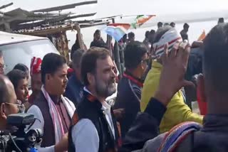 rahul gandhi arrives in Majuli