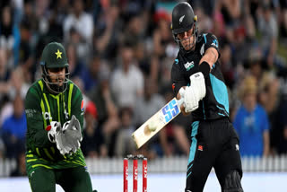 New Zealand's Finn Allen bats during the T20 cricket international between New Zealand and Pakistan at Eden Park in Auckland, New Zealand, Sunday, Jan. 14, 2024.