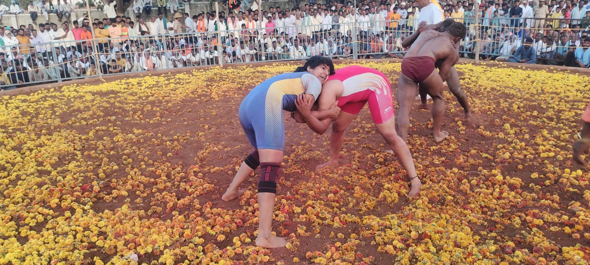 ಸಂಗೊಳ್ಳಿ ರಾಯಣ್ಣ ಉತ್ಸವ  wrestling competition  Sangolli Rayanna Festival  ರಾಷ್ಟ್ರ ಮಟ್ಟದ ಕುಸ್ತಿ ಸ್ಪರ್ಧೆ