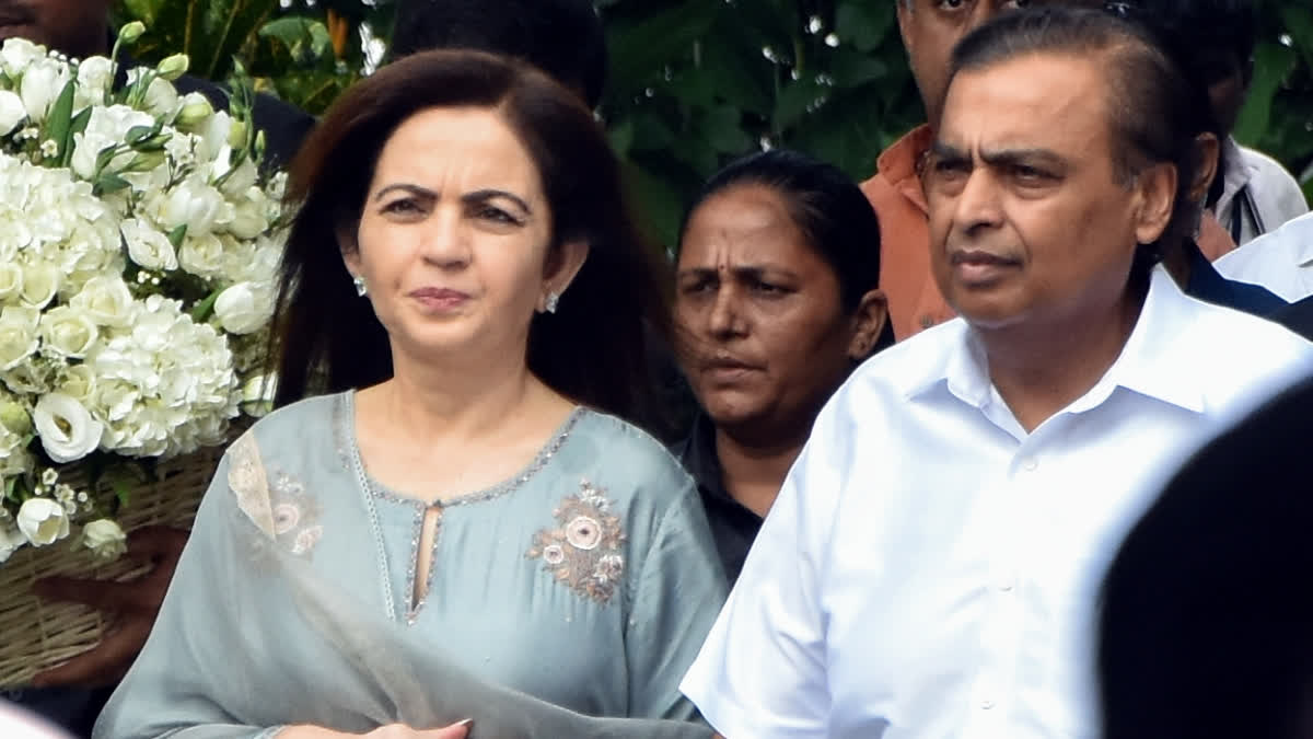 Business tycoon Mukesh Ambani and his wife Nita Ambani