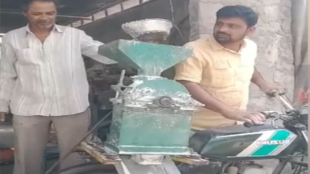 Syed Majid Ali of Asifabad Telangana with his innovative flour mill