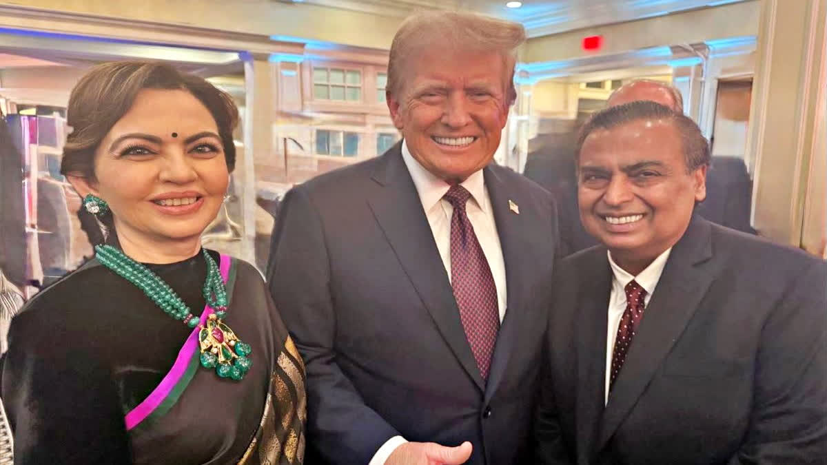 Trump, Mukesh and Nita Ambani