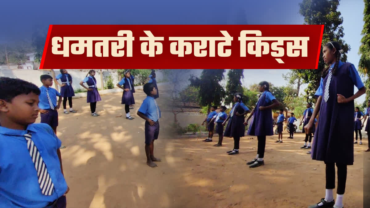 dhamtari Girls Learning Karate